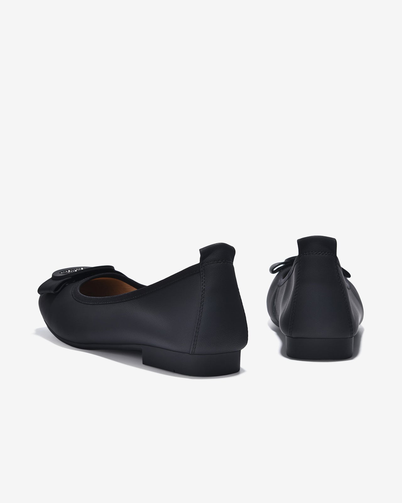 Giày Búp Bê Zuciani Khóa Tròn Phối Đá-GCL17-Đen Color1