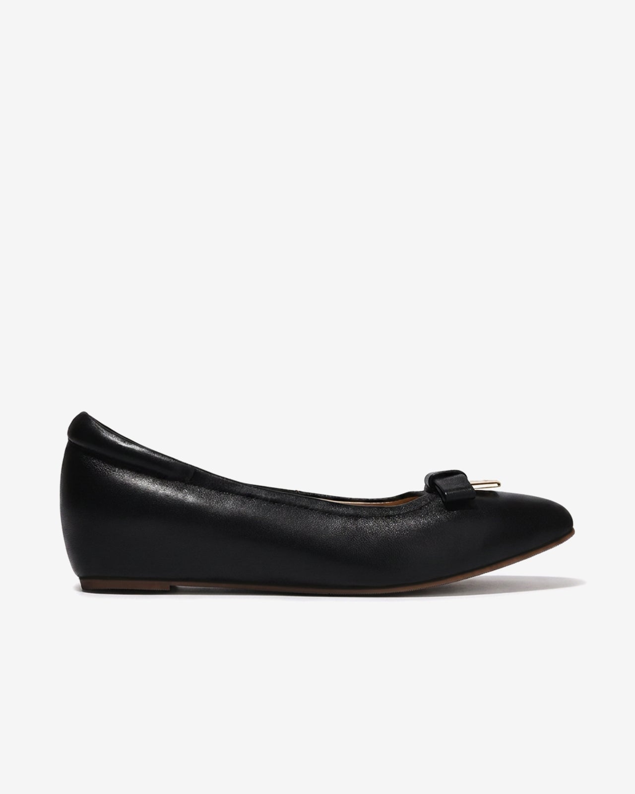 Giày Búp Bê Zuciani Mũi Nhọn Khóa Nơ-GSD05Đen Color2First