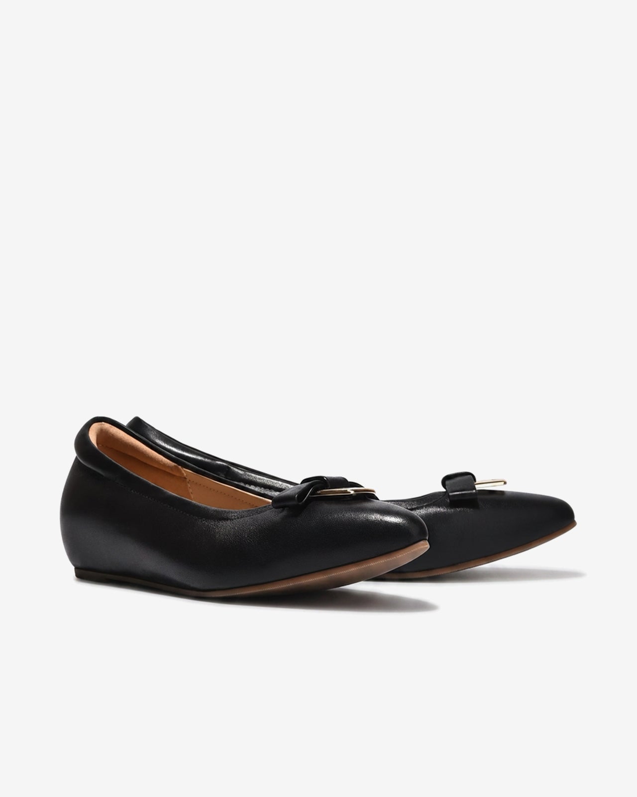Giày Búp Bê Zuciani Mũi Nhọn Khóa Nơ-GSD05Đen Color2