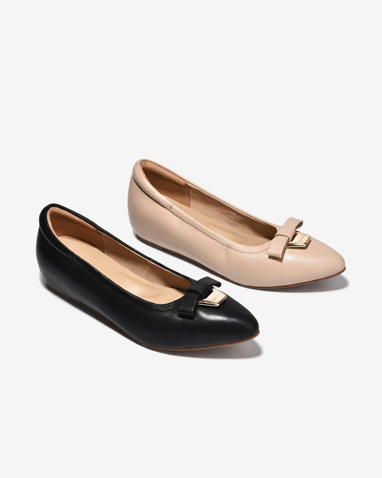 Giày Búp Bê Zuciani Mũi Nhọn Khóa Nơ-GSD05Đen Color2