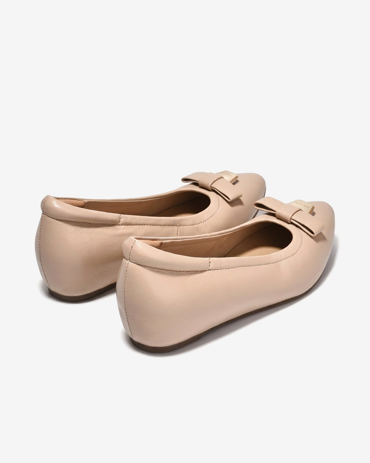 Giày Búp Bê Zuciani Mũi Nhọn Khóa Nơ-GSD05-Kem Color2