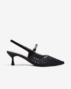 Giày Slingback Cao Gót Zucia Đan Lưới-GTH88-Đen Color1First