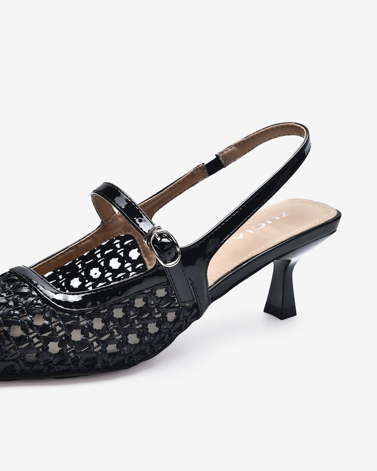 Giày Slingback Cao Gót Zucia Đan Lưới-GTH88-Đen Color2