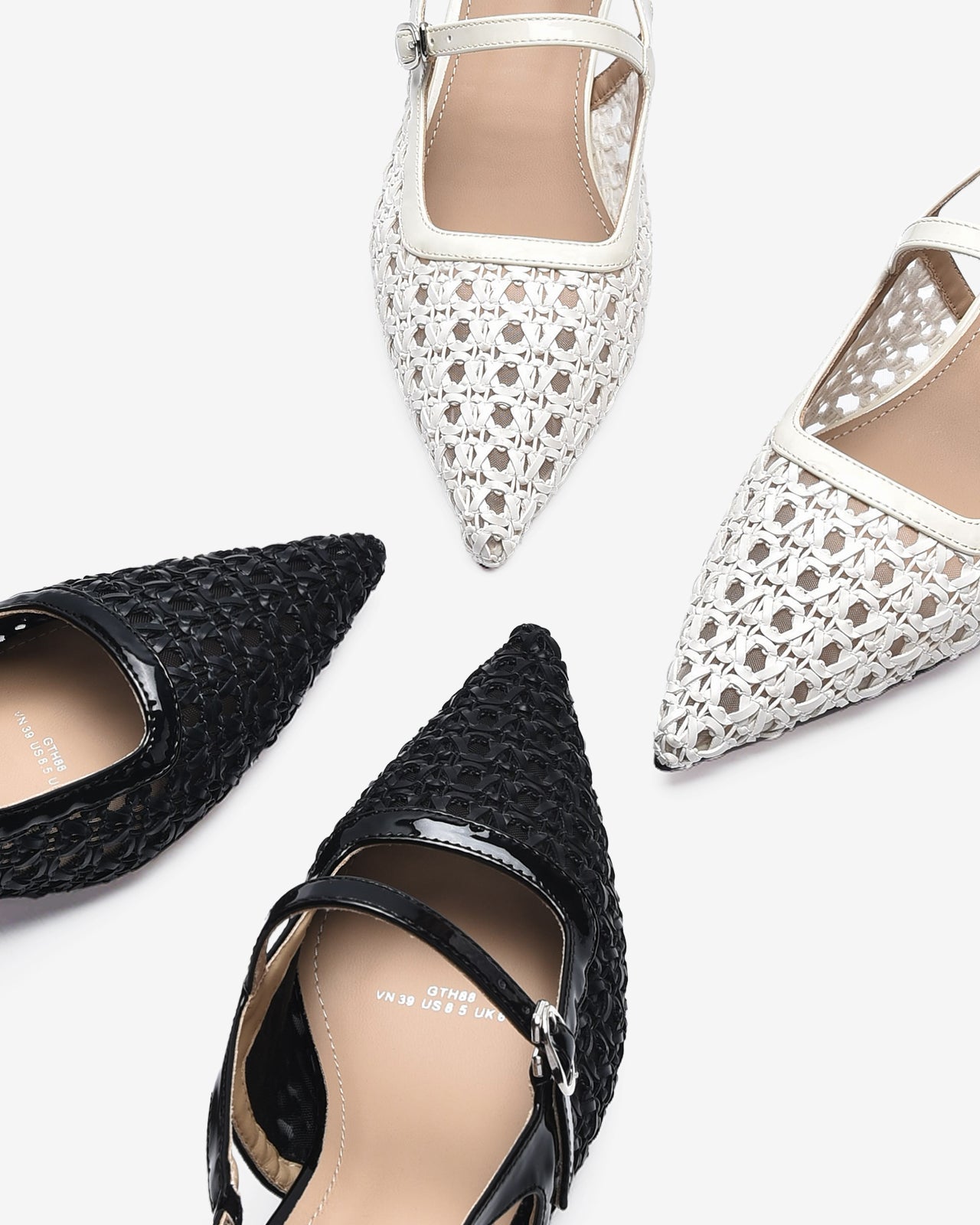 Giày Slingback Cao Gót Zucia Đan Lưới-GTH88-Đen Color2