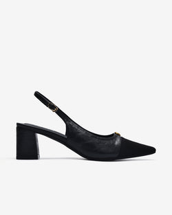 Giày Slingback Cao Gót Zucia Da Phối Đế 7CM-GTH89-Đen Color1First