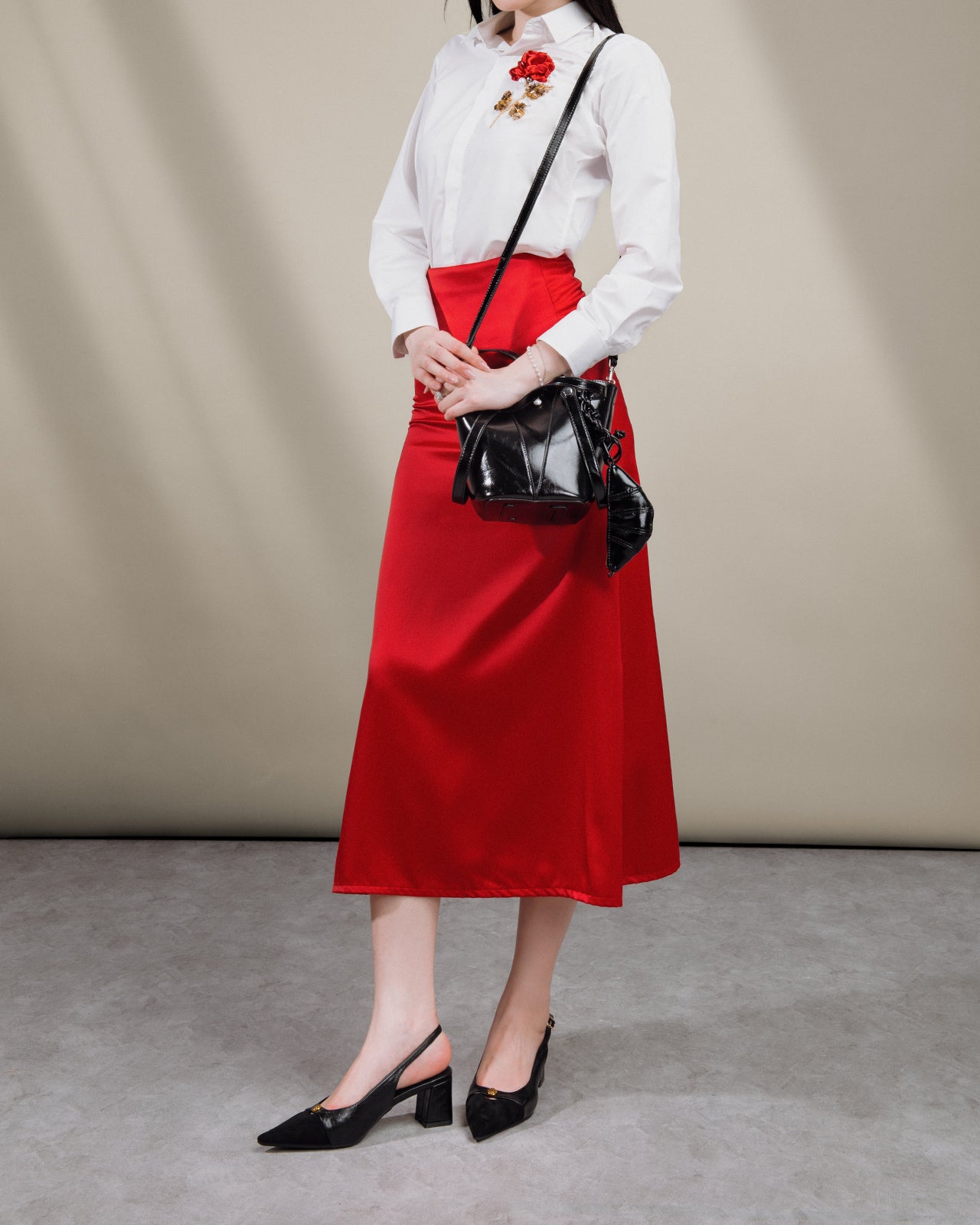 Giày Slingback Cao Gót Zucia Da Phối Đế 7CM-GTH89-Đen Color2