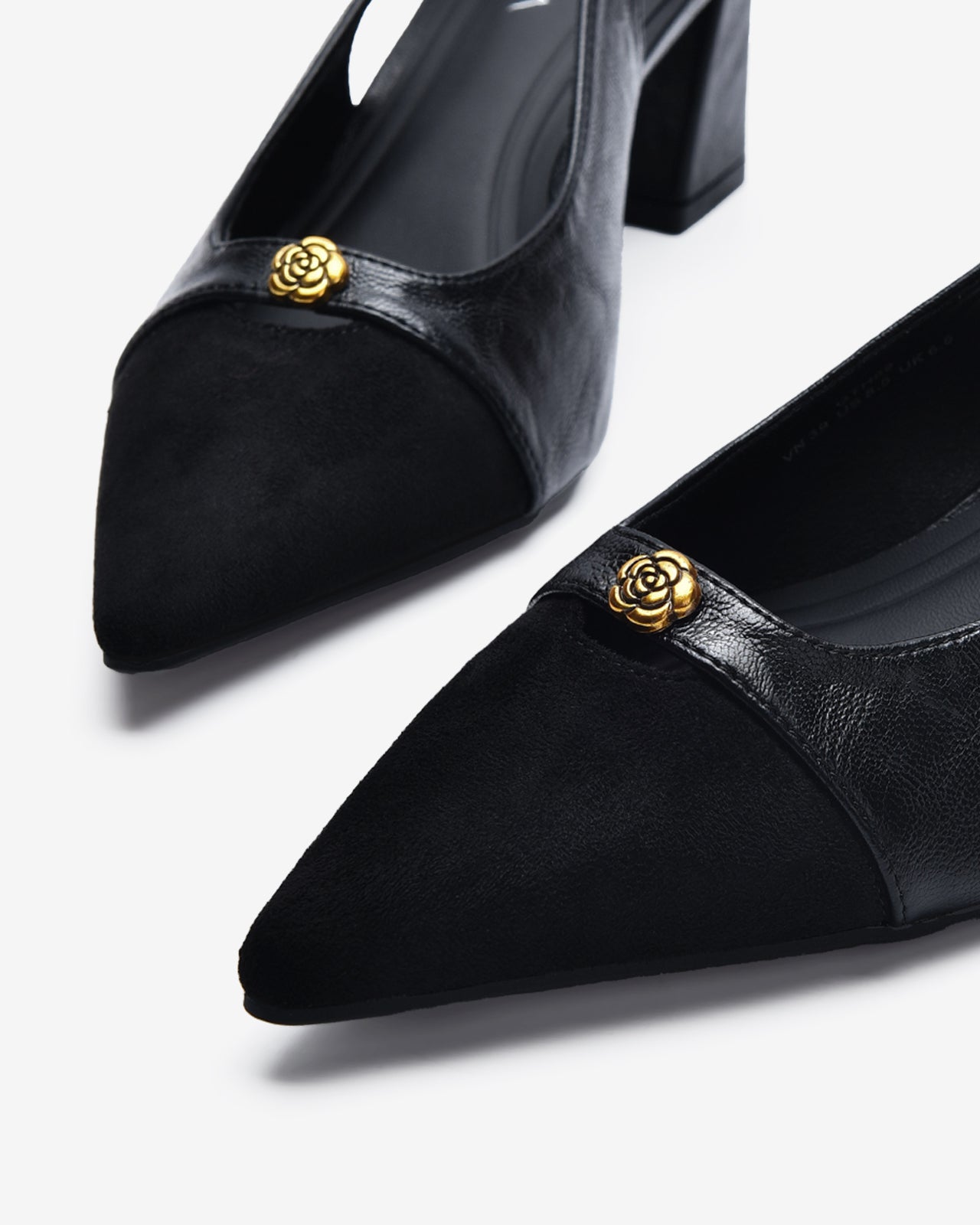 Giày Slingback Cao Gót Zucia Da Phối Đế 7CM-GTH89-Đen Color1