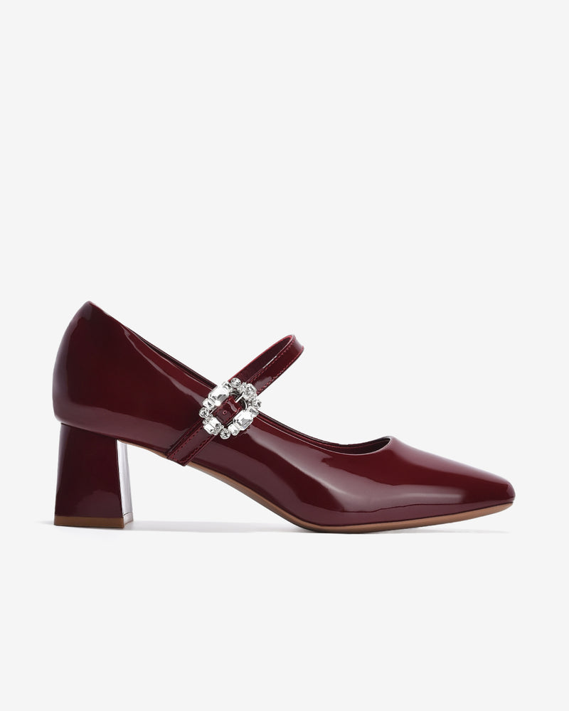 Giày Cao Gót Zucia Mary Jane Đính Đá-GTH91-Đỏ Color1First