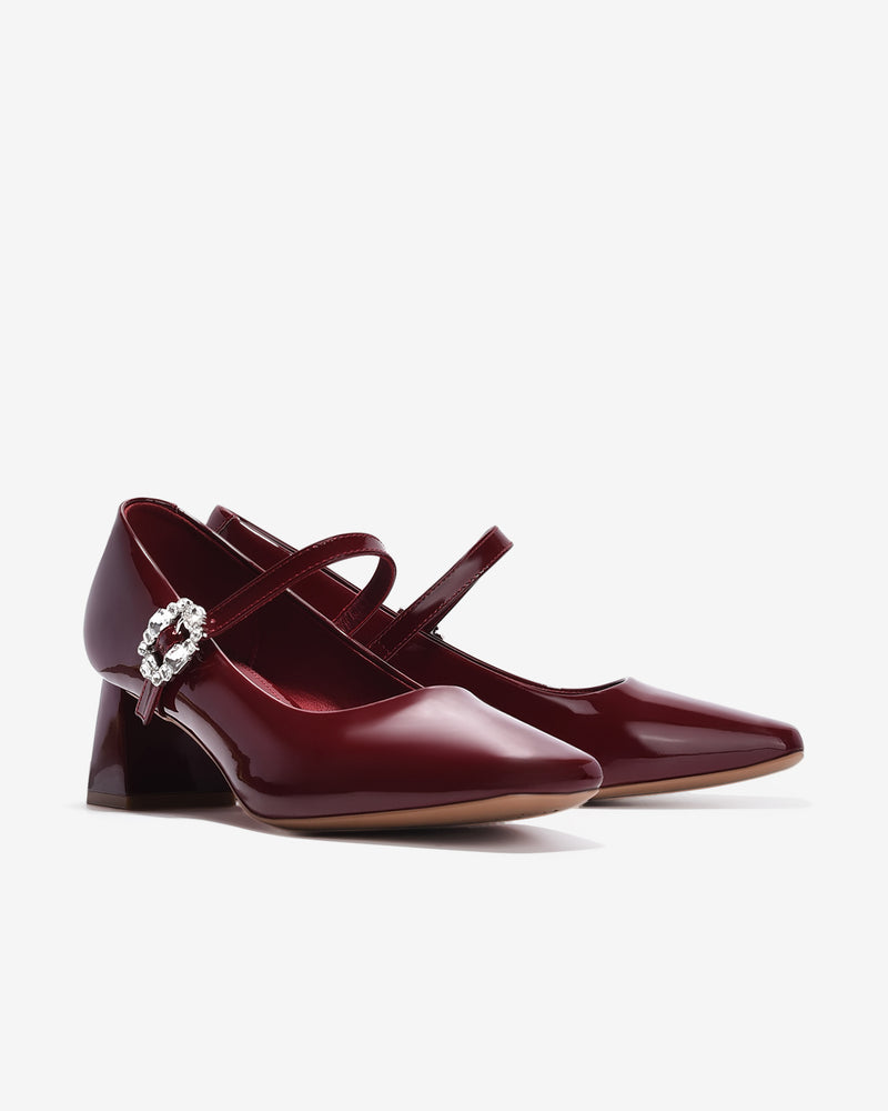 Giày Cao Gót Zucia Mary Jane Đính Đá-GTH91-Đỏ Color1