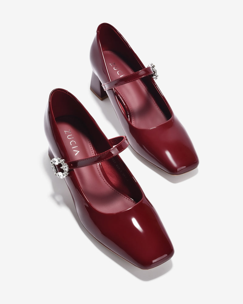Giày Cao Gót Zucia Mary Jane Đính Đá-GTH91-Đỏ Color3