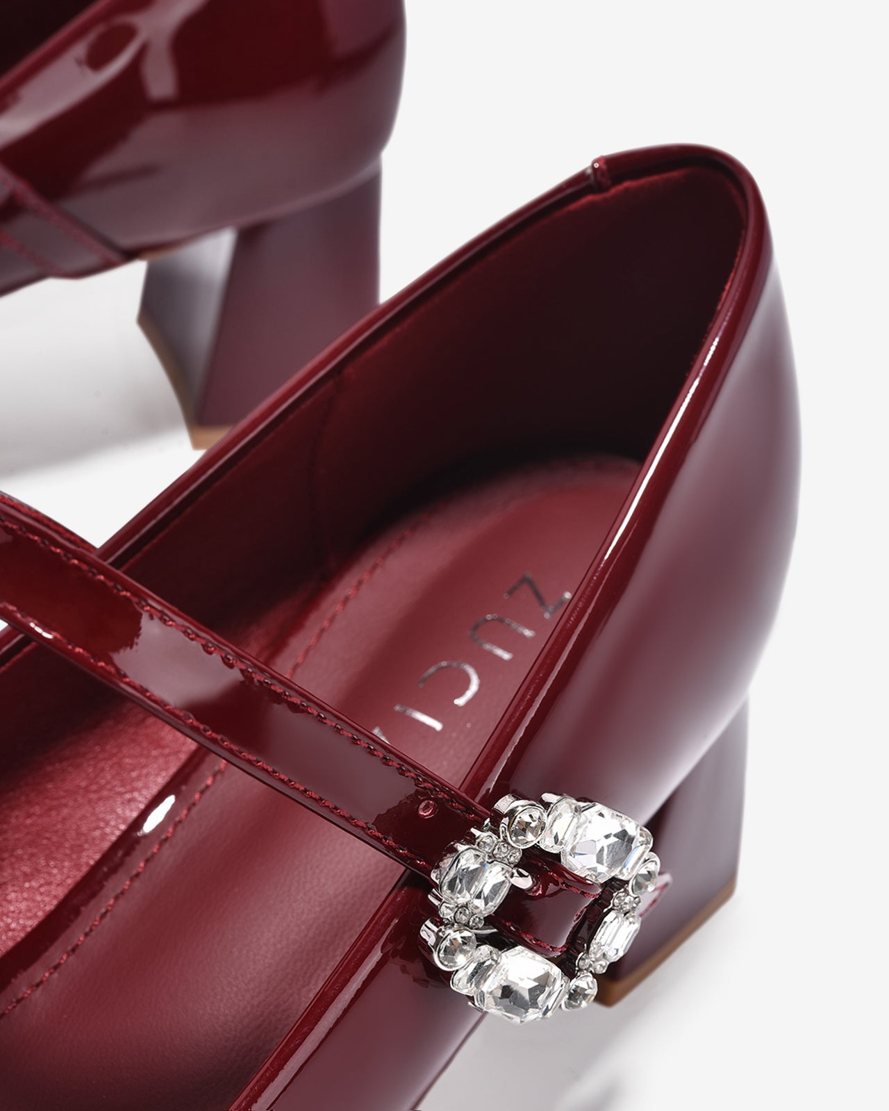 Giày Cao Gót Zucia Mary Jane Đính Đá-GTH91-Đỏ Color3