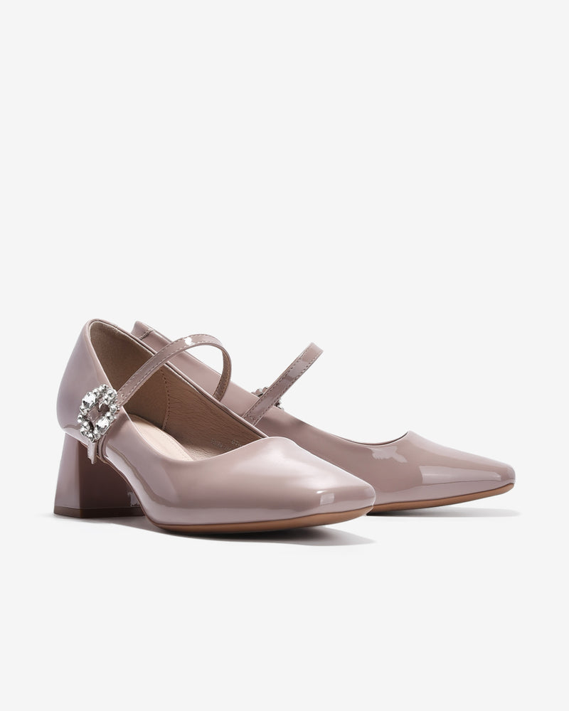 Giày Cao Gót Zucia Mary Jane Đính Đá-GTH91-Hồng Color2