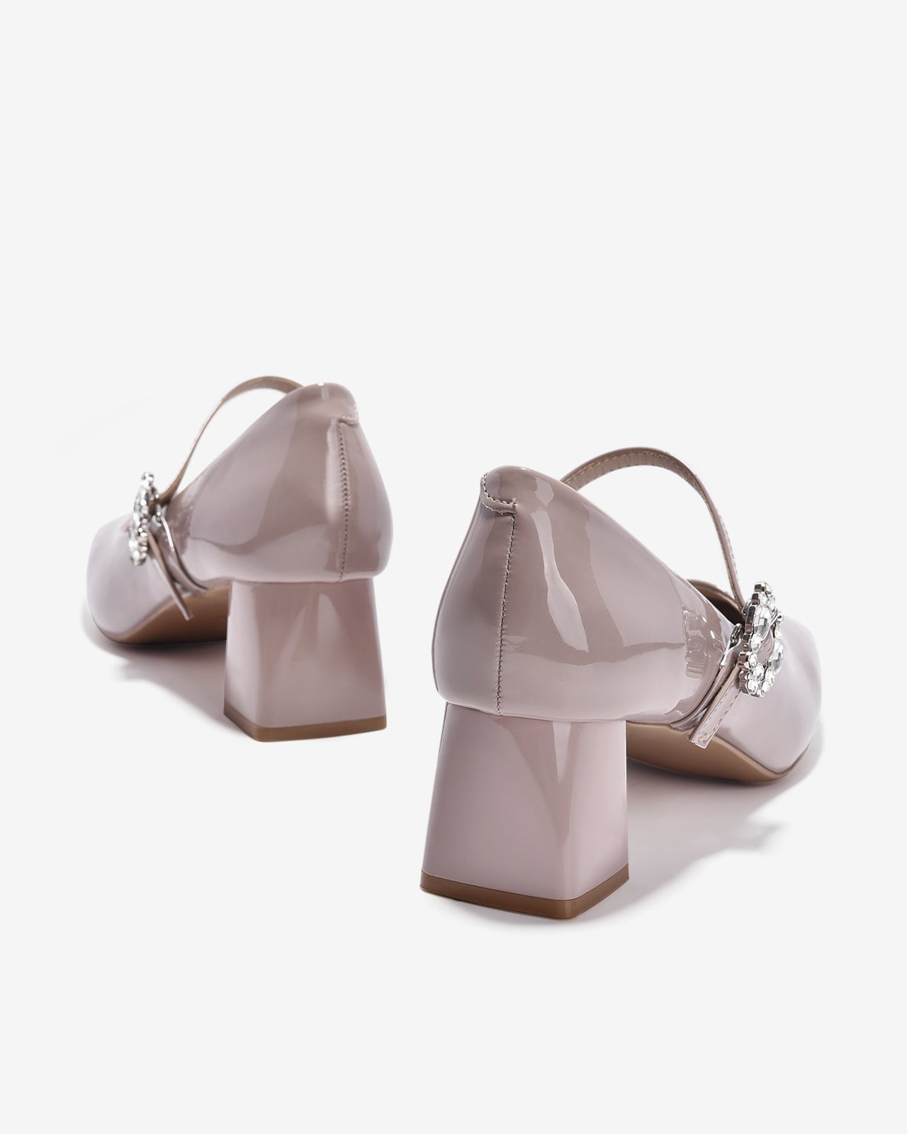 Giày Cao Gót Zucia Mary Jane Đính Đá-GTH91-Hồng Color2