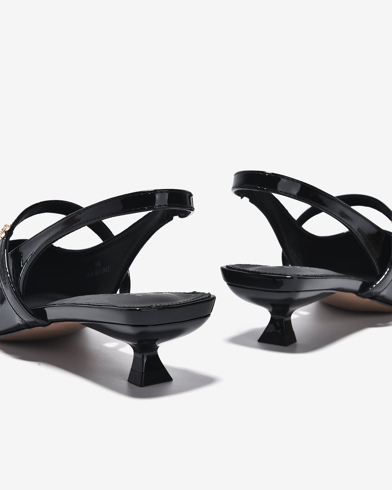 Giày Slingback Cao Gót Zucia Da Bóng Gót Kitten Heel-GTH96Đen Color1