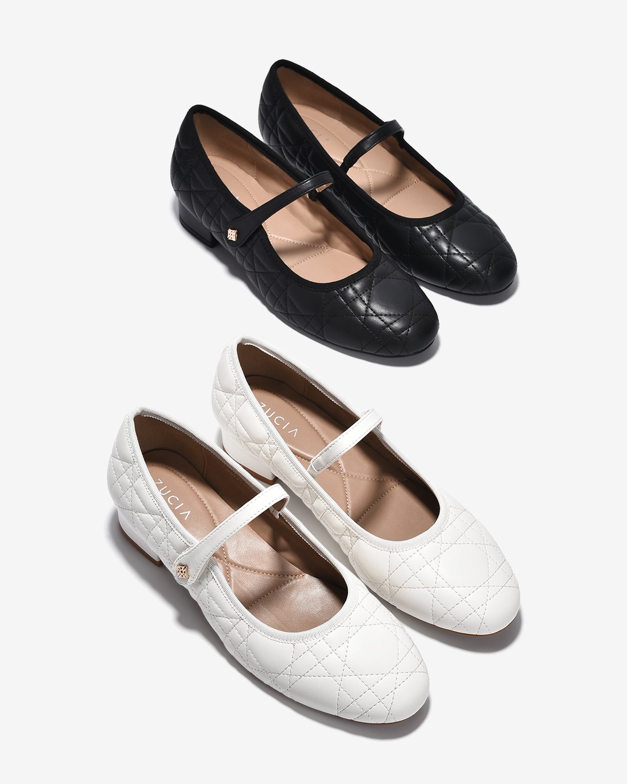 Giày Cao Gót Zucia Chần Bông Quai Ngang Dán-GTH97-Đen Color1