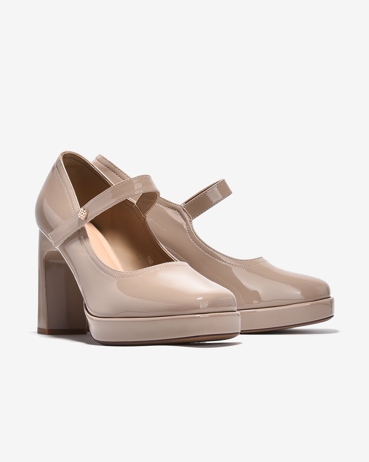 Giày Cao Gót Mary Jane Zucia Da Bóng 10cm-GTHA2-Cafe Color3