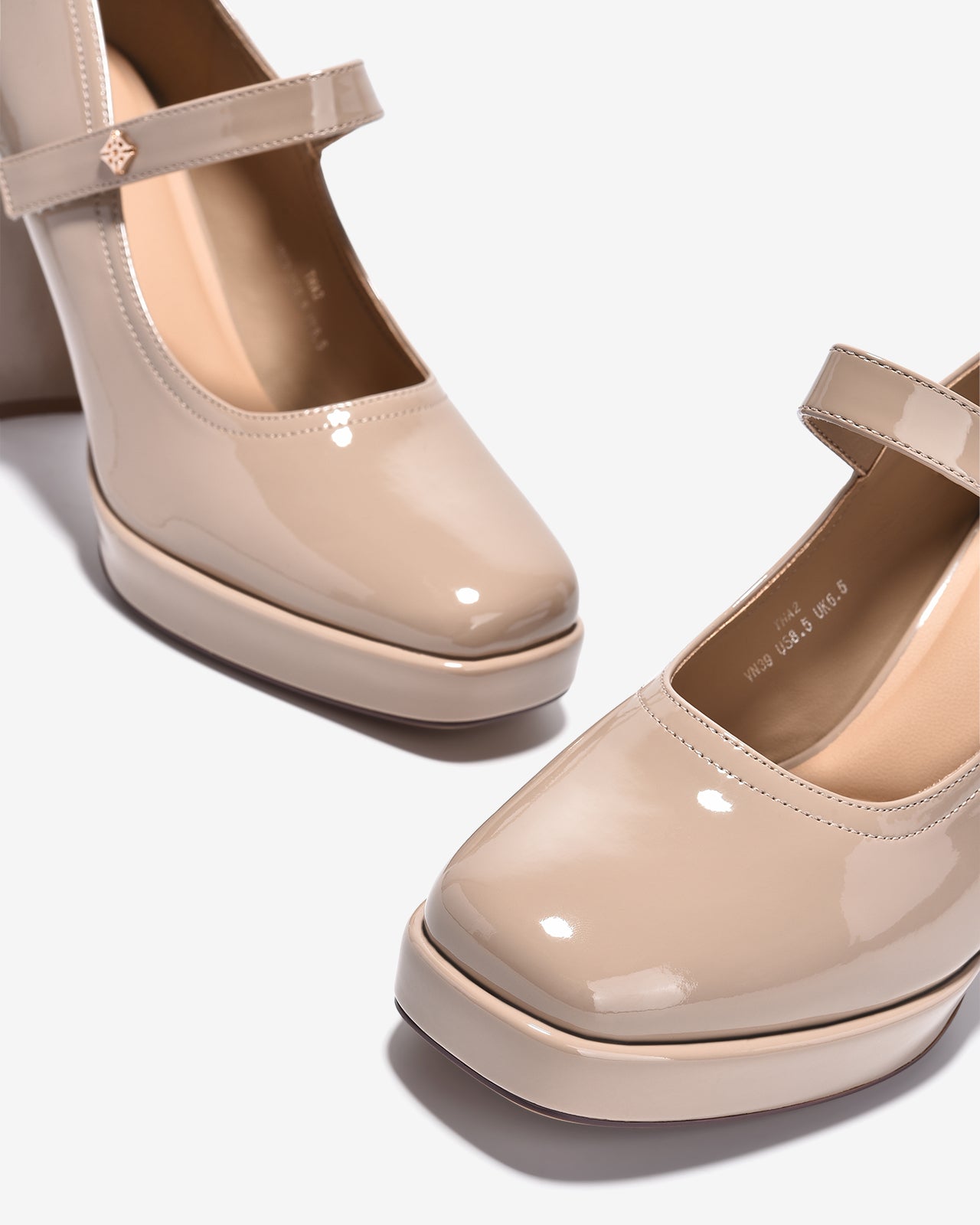 Giày Cao Gót Mary Jane Zucia Da Bóng 10cm-GTHA2-Cafe Color3