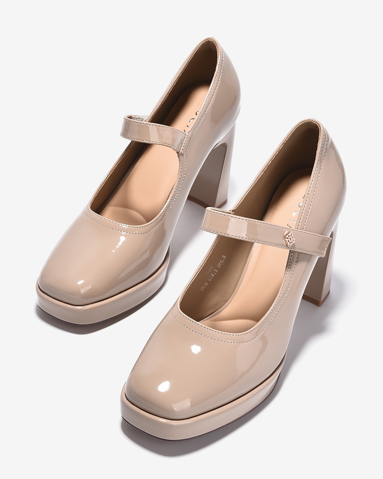 Giày Cao Gót Mary Jane Zucia Da Bóng 10cm-GTHA2-Cafe Color3