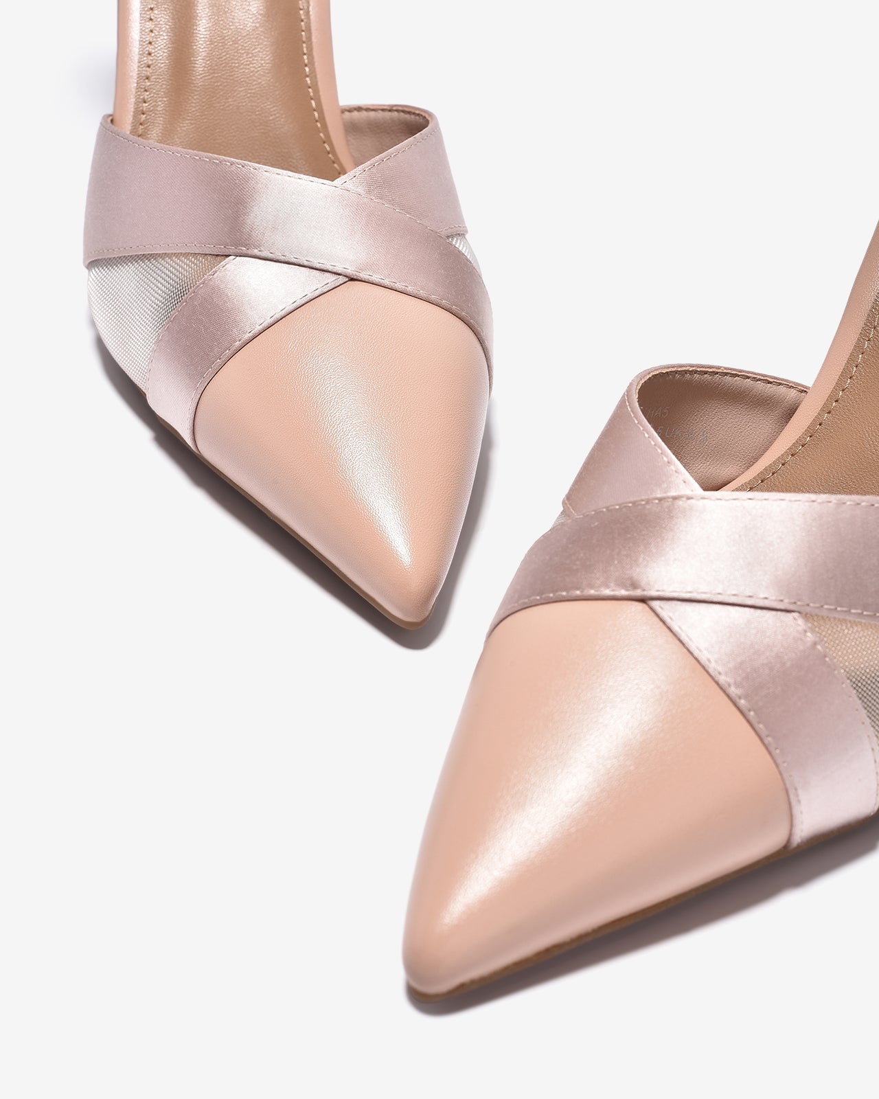 Giày Cao Gót Zucia Satin Phối Lưới-GTHA5-Hồng Color2