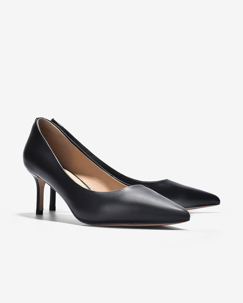 Giày Cao Gót Zuciani Pump Da Mờ Cổ Điển-GCL07-Đen Color3