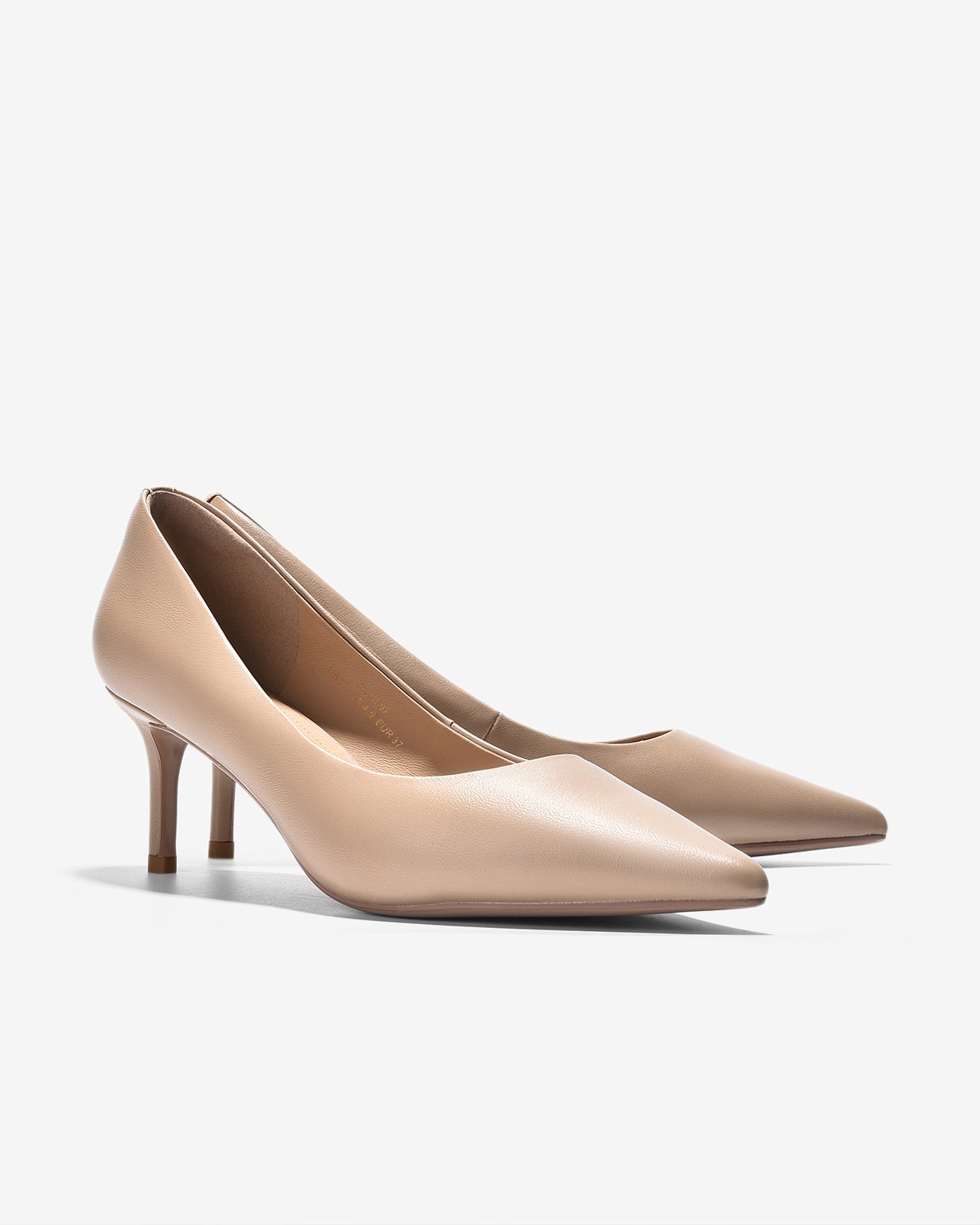 Giày Cao Gót Zuciani Pump Da Mờ Cổ Điển-GCL07-Kem Color2