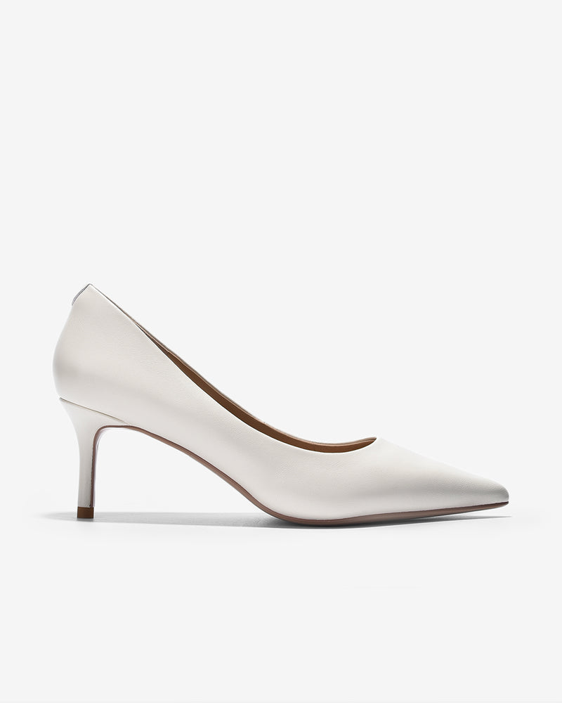 Giày Cao Gót Zuciani Pump Da Mờ Cổ Điển-GCL07-Trắng Color2First