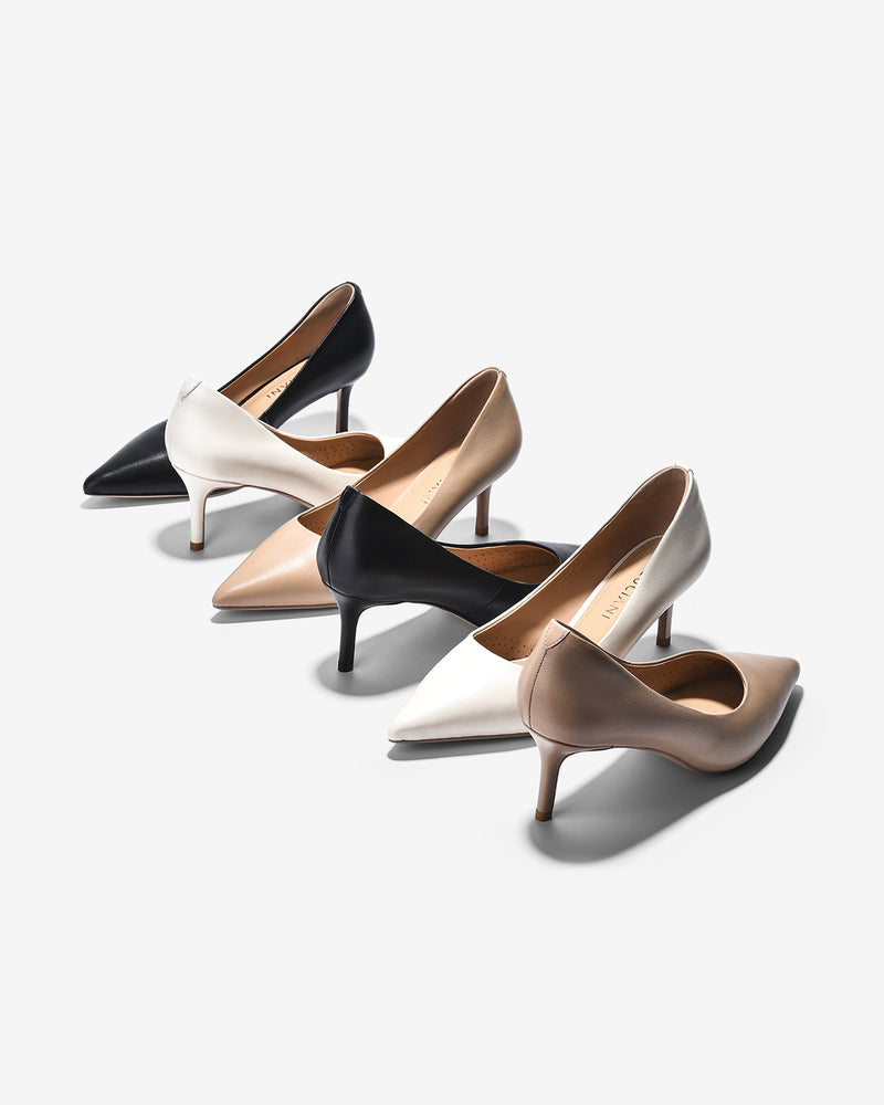 Giày Cao Gót Zuciani Pump Da Mờ Cổ Điển-GCL07-Trắng Color2