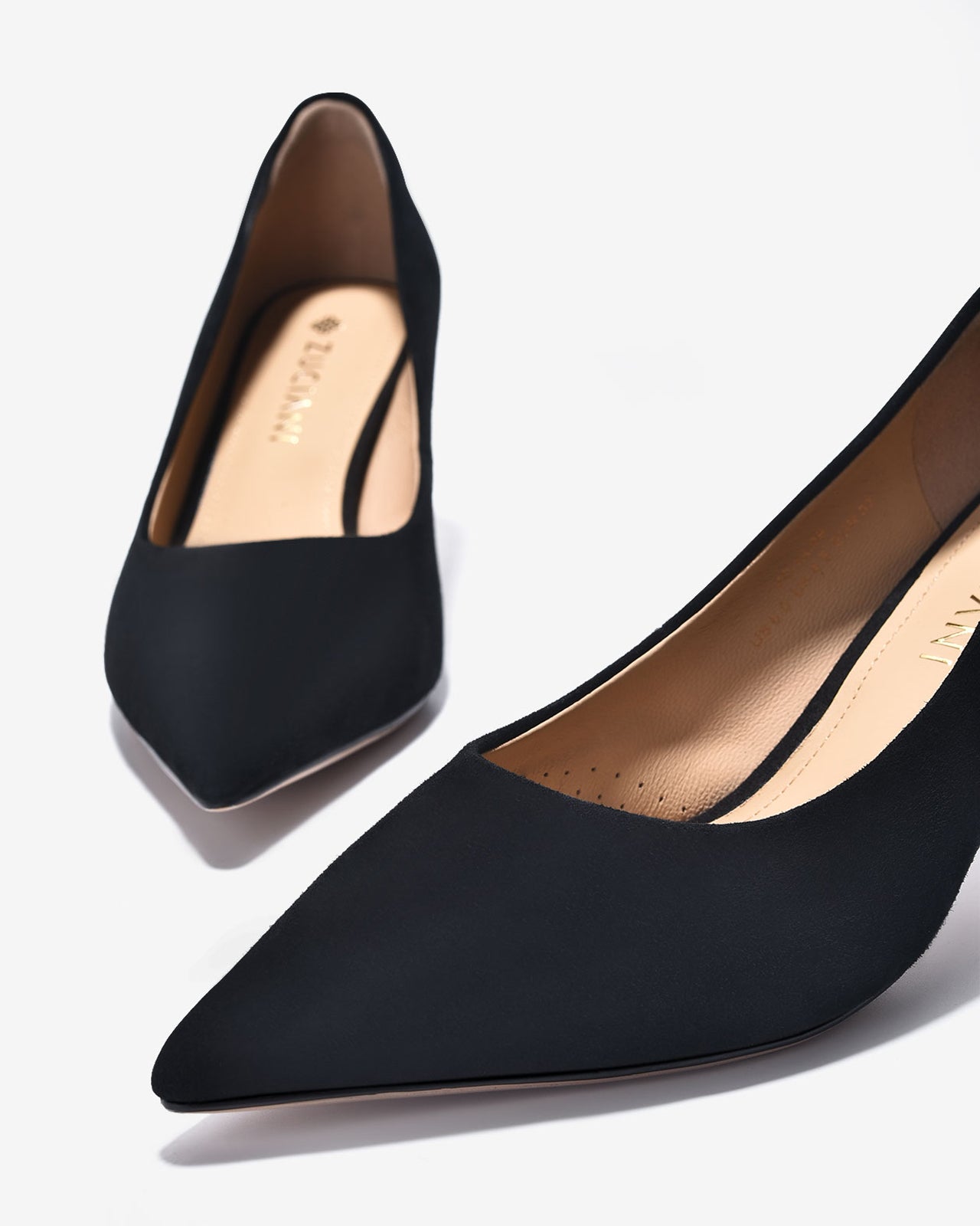 Giày Cao Gót Zuciani Đế Nhọn Da Phối-GCL09-Đen Color2