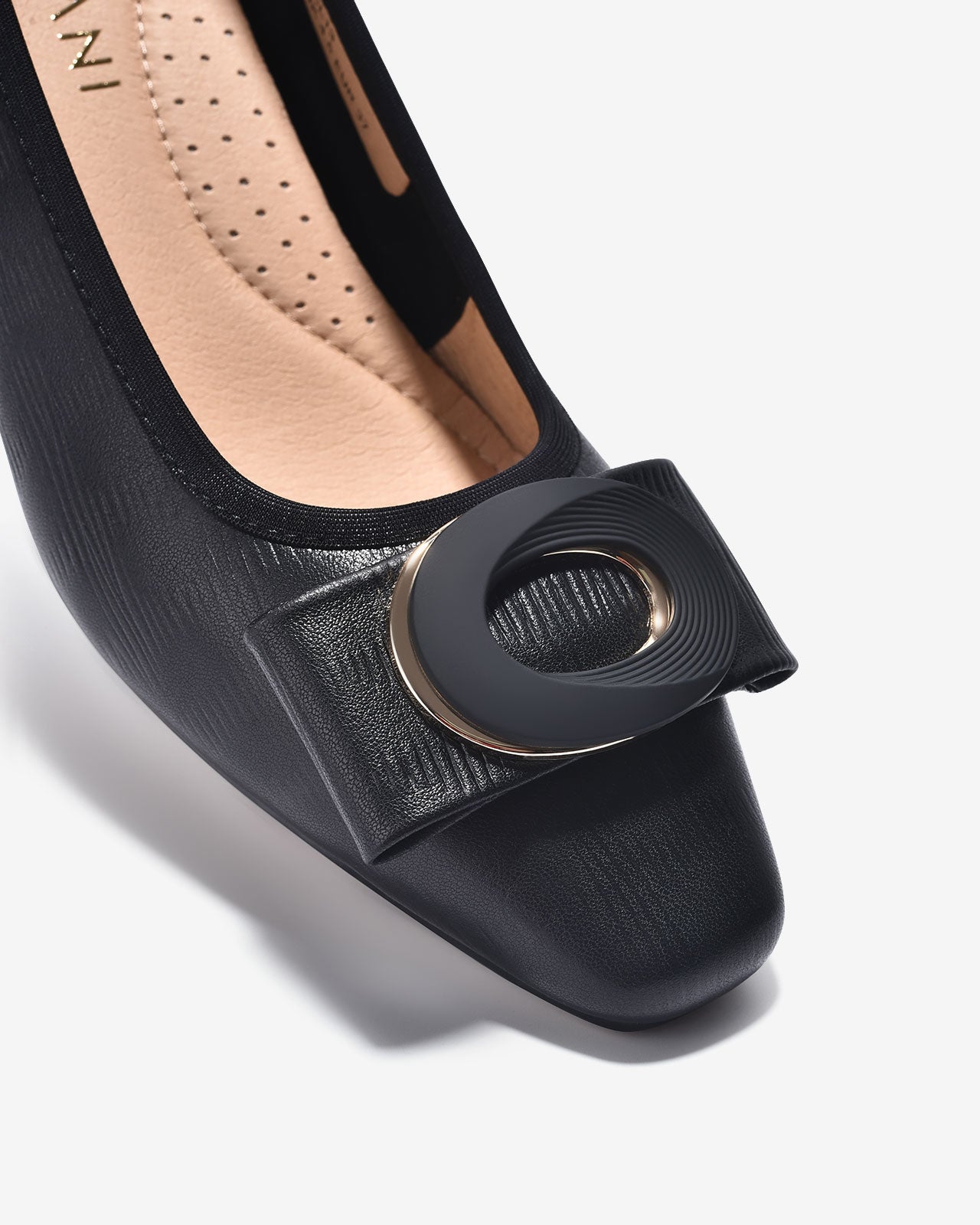 Giày Cao Gót Zuciani Da Vân-GCL13-Đen Color2