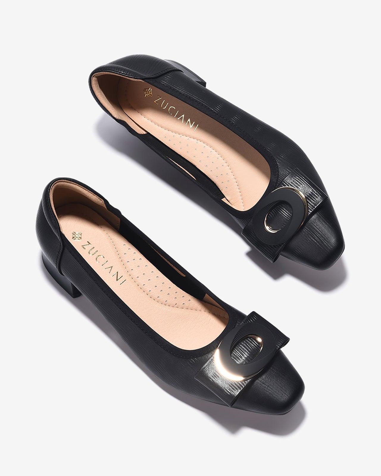 Giày Cao Gót Zuciani Da Vân-GCL13-Đen Color2