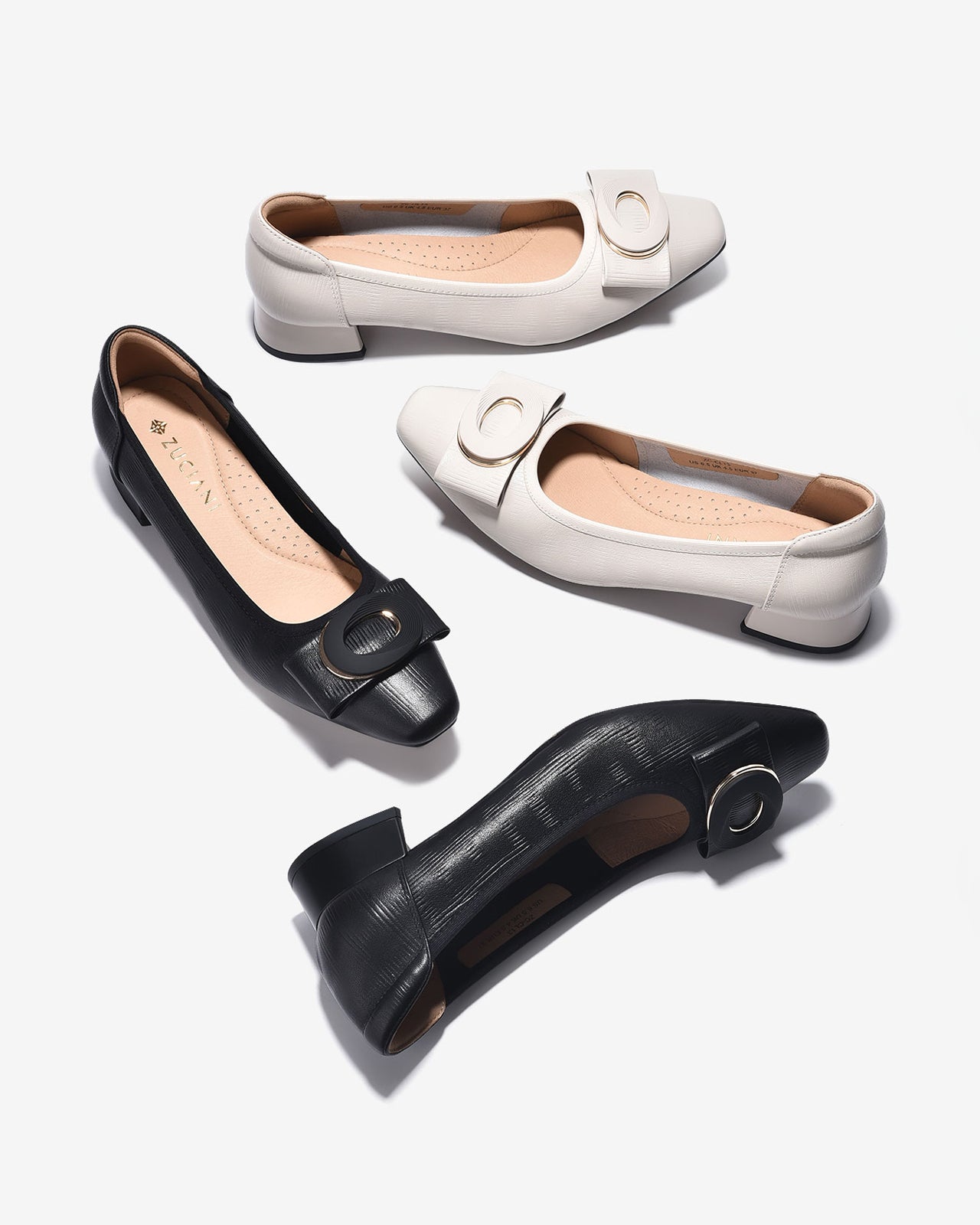 Giày Cao Gót Zuciani Da Vân-GCL13-Đen Color1