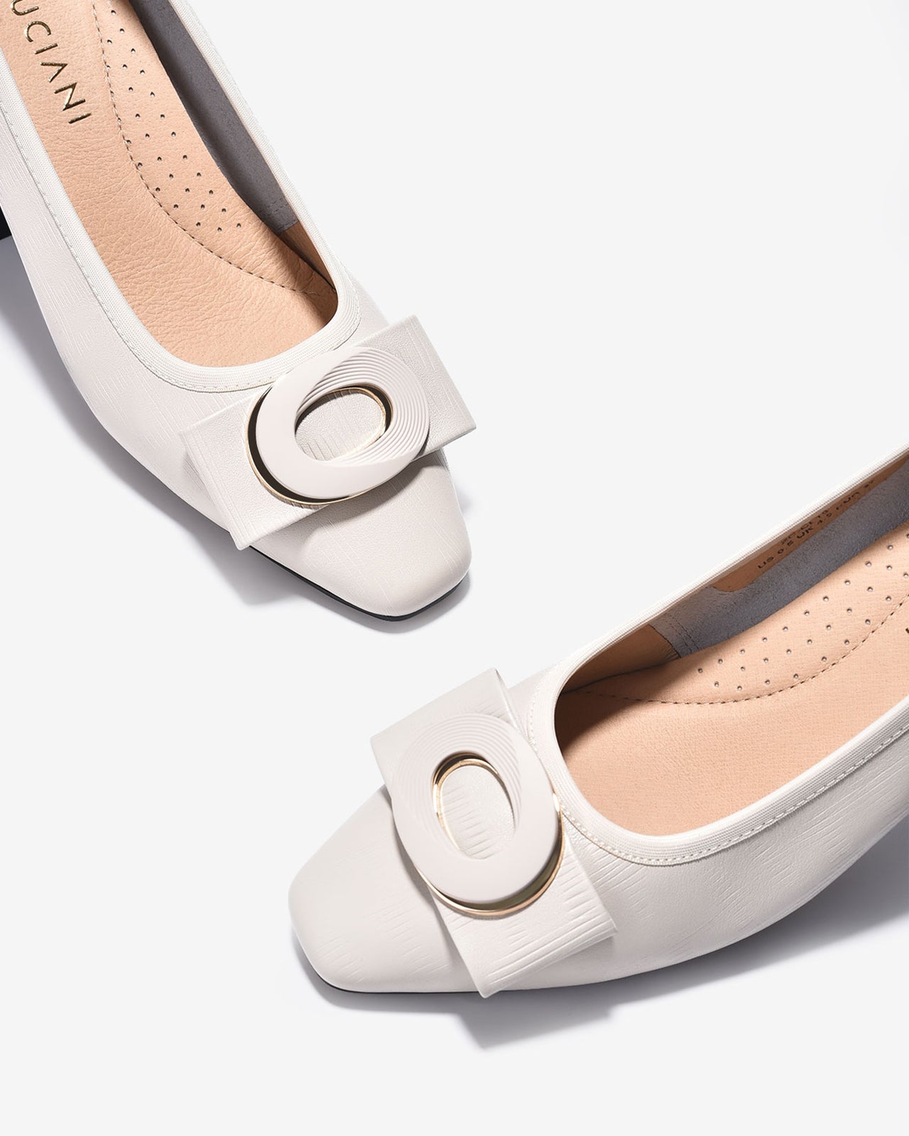 Giày Cao Gót Zuciani Da Vân-GCL13-Trắng Color2