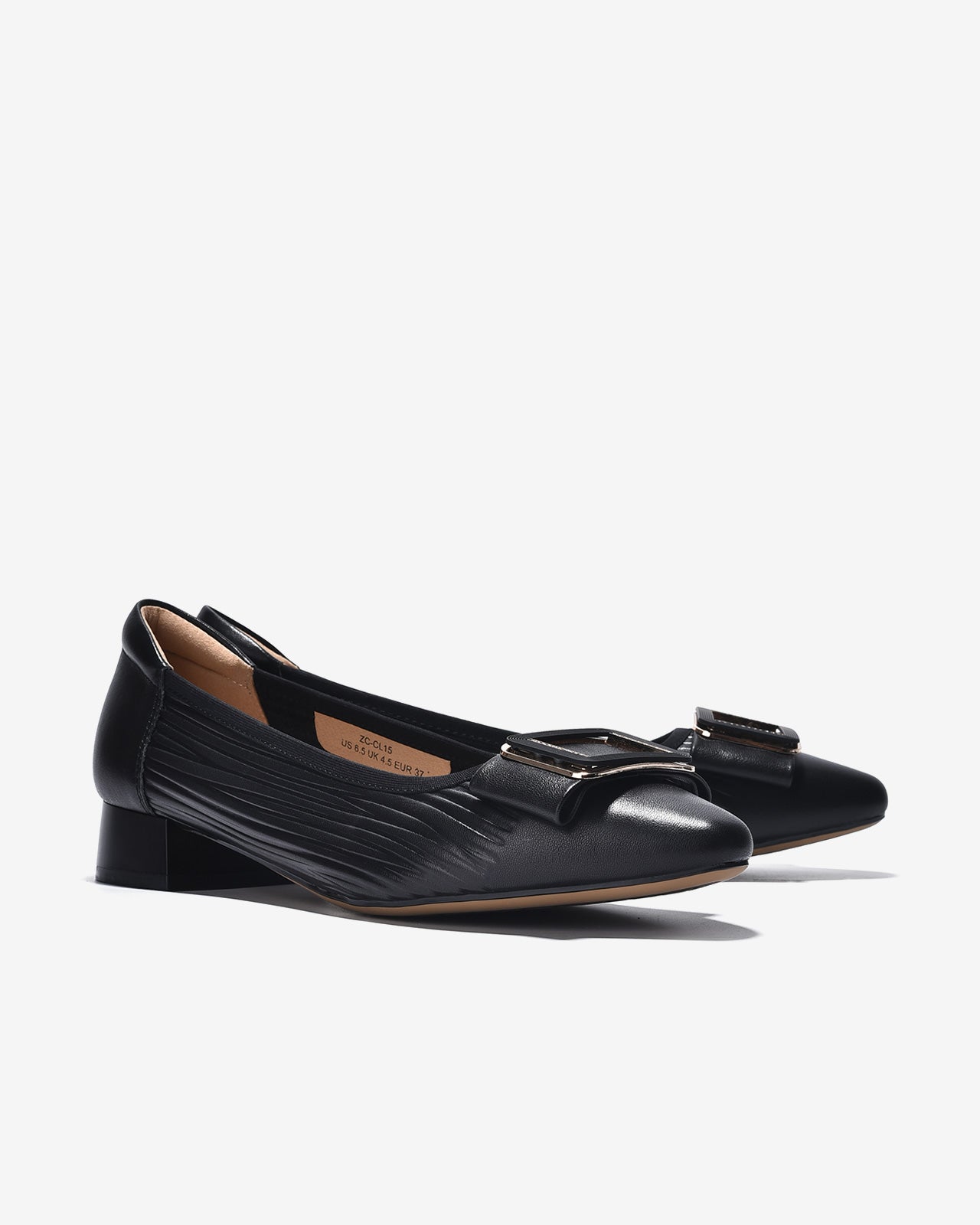 Giày Cao Gót Zuciani Khóa Viền Hình Chữ Nhật-GCL15-Đen Color2