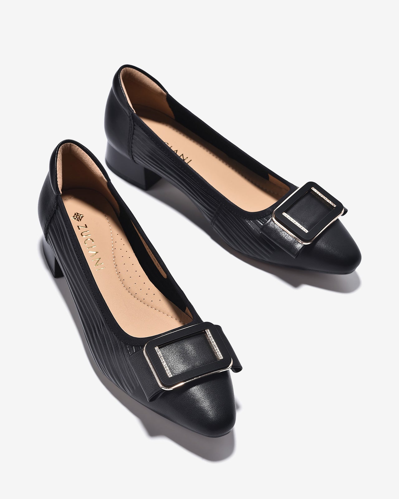 Giày Cao Gót Zuciani Khóa Viền Hình Chữ Nhật-GCL15-Đen Color1