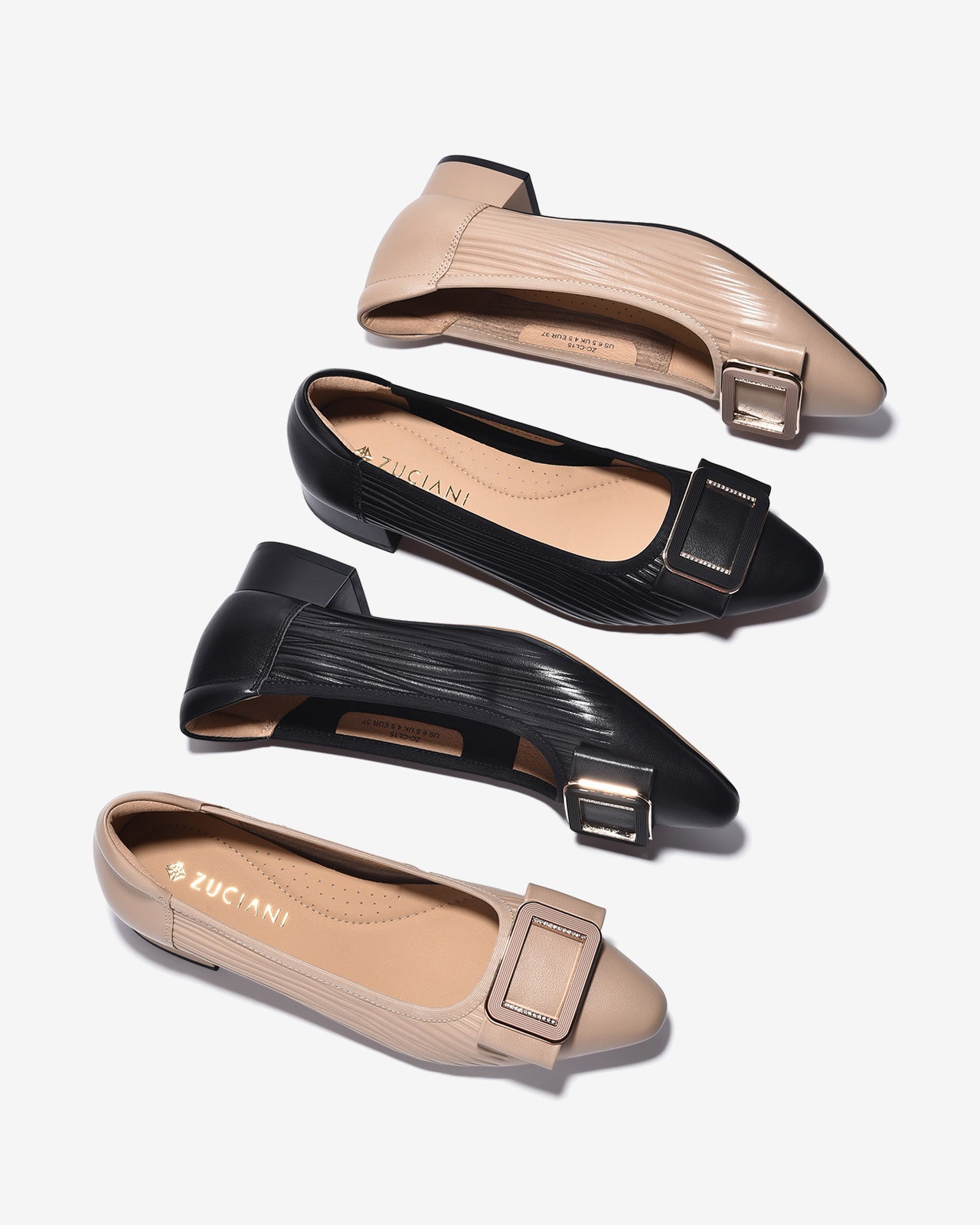 Giày Cao Gót Zuciani Khóa Viền Hình Chữ Nhật-GCL15-Đen Color2