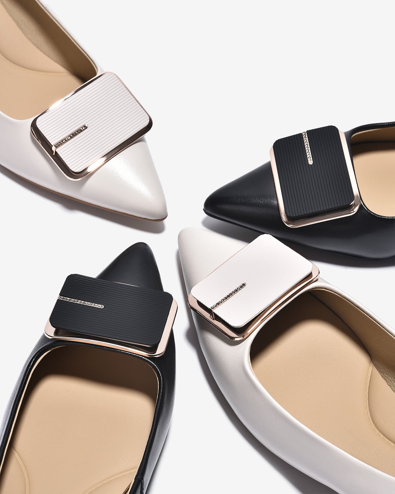 Giày Cao Gót Zuciani Mũi Nhọn Khóa Viền-GCL16-Đen Color1