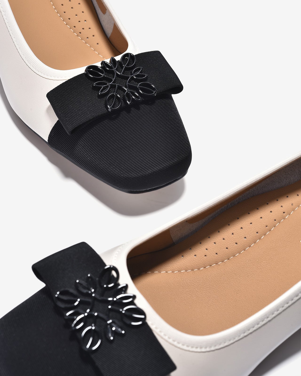 Giày Cao Gót Zuciani Da Phối Hoa Bông Tuyết-GCL18-Kem Color2