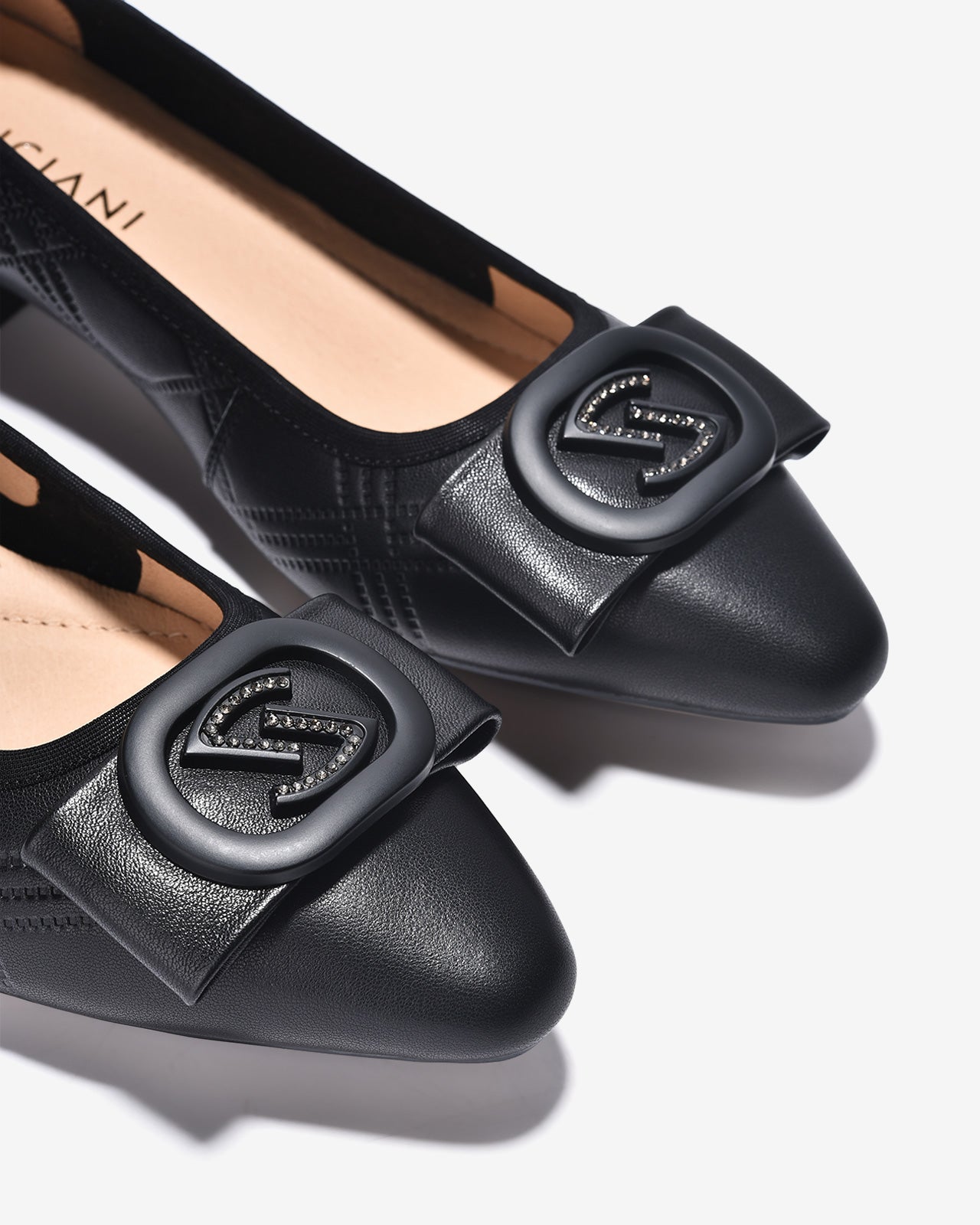 Giày Cao Gót Zuciani Dập Vân Hình Thoi-GCL19-Đen Color1
