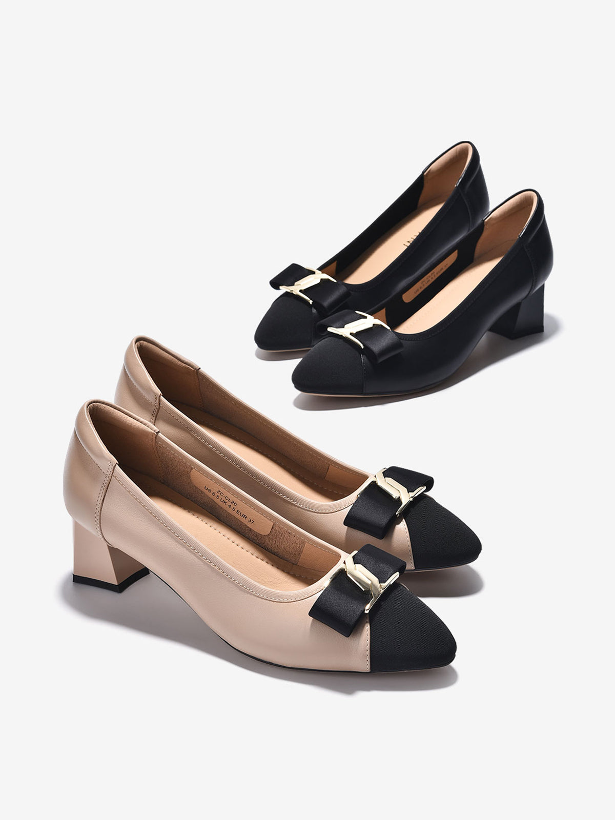 Giày Cao Gót Zuciani Họa Tiết Chữ Đối Xứng-GCL20-Đen Color1