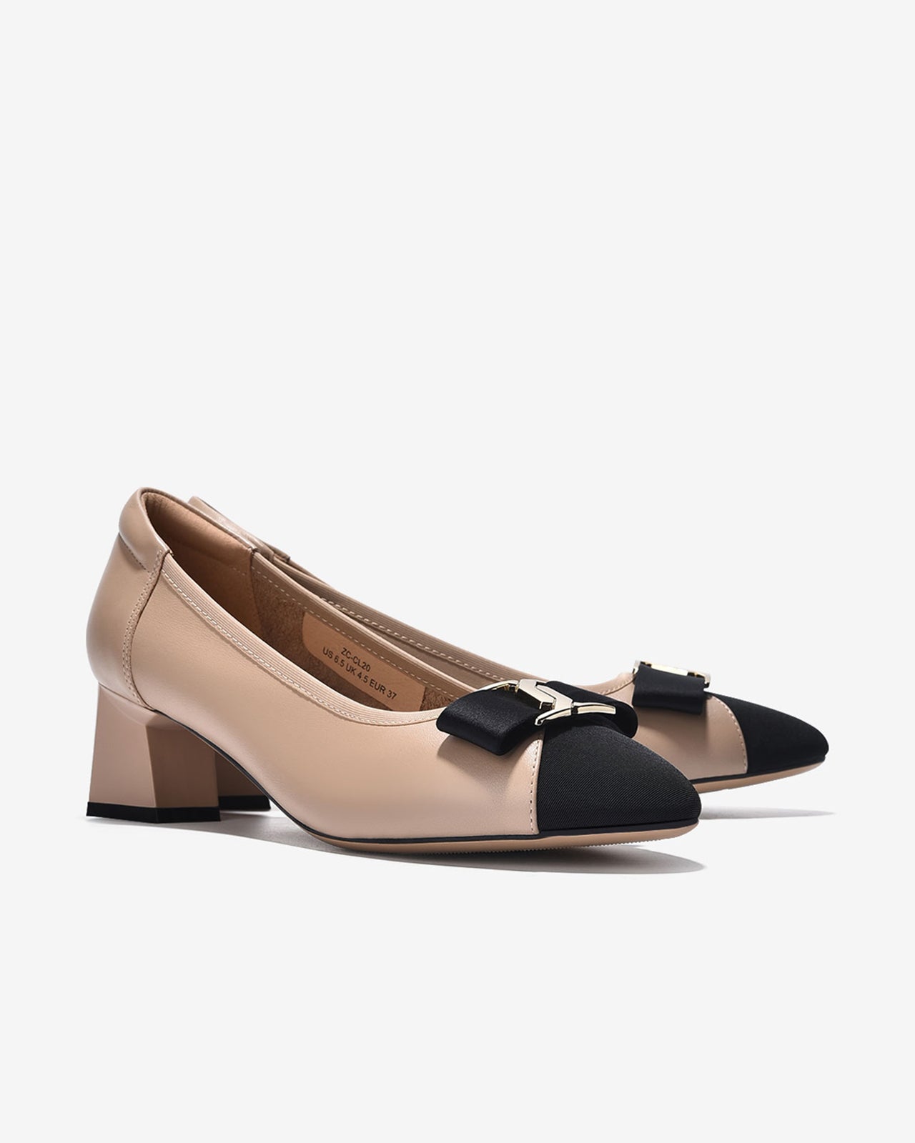 Giày Cao Gót Zuciani Họa Tiết Chữ Đối Xứng-GCL20-Kem Color2