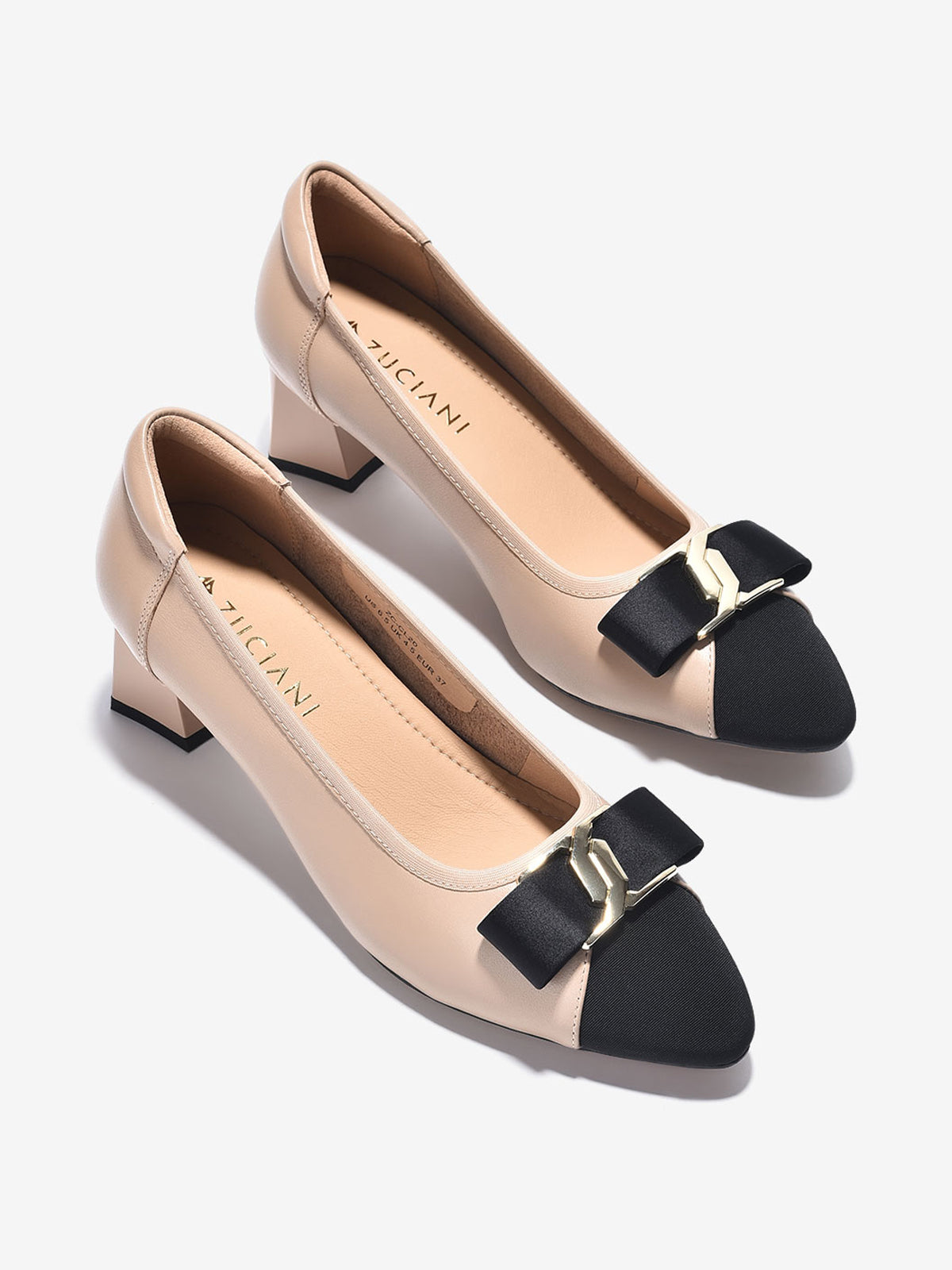 Giày Cao Gót Zuciani Họa Tiết Chữ Đối Xứng-GCL20-Kem Color2