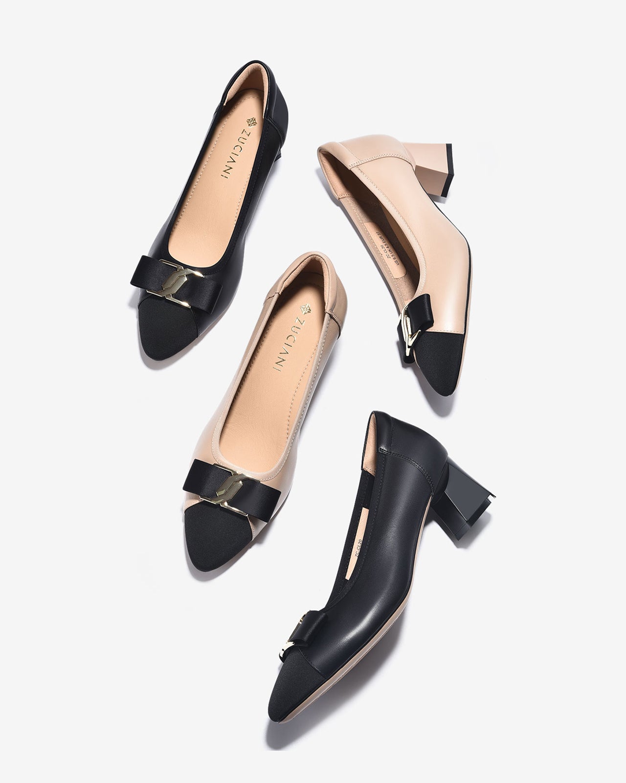 Giày Cao Gót Zuciani Họa Tiết Chữ Đối Xứng-GCL20-Kem Color1