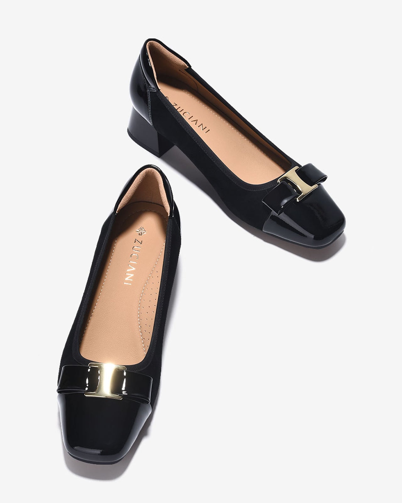 Giày Cao Gót Zuciani Phối Da Bóng Sang Trọng-GCL21-Đen Color3