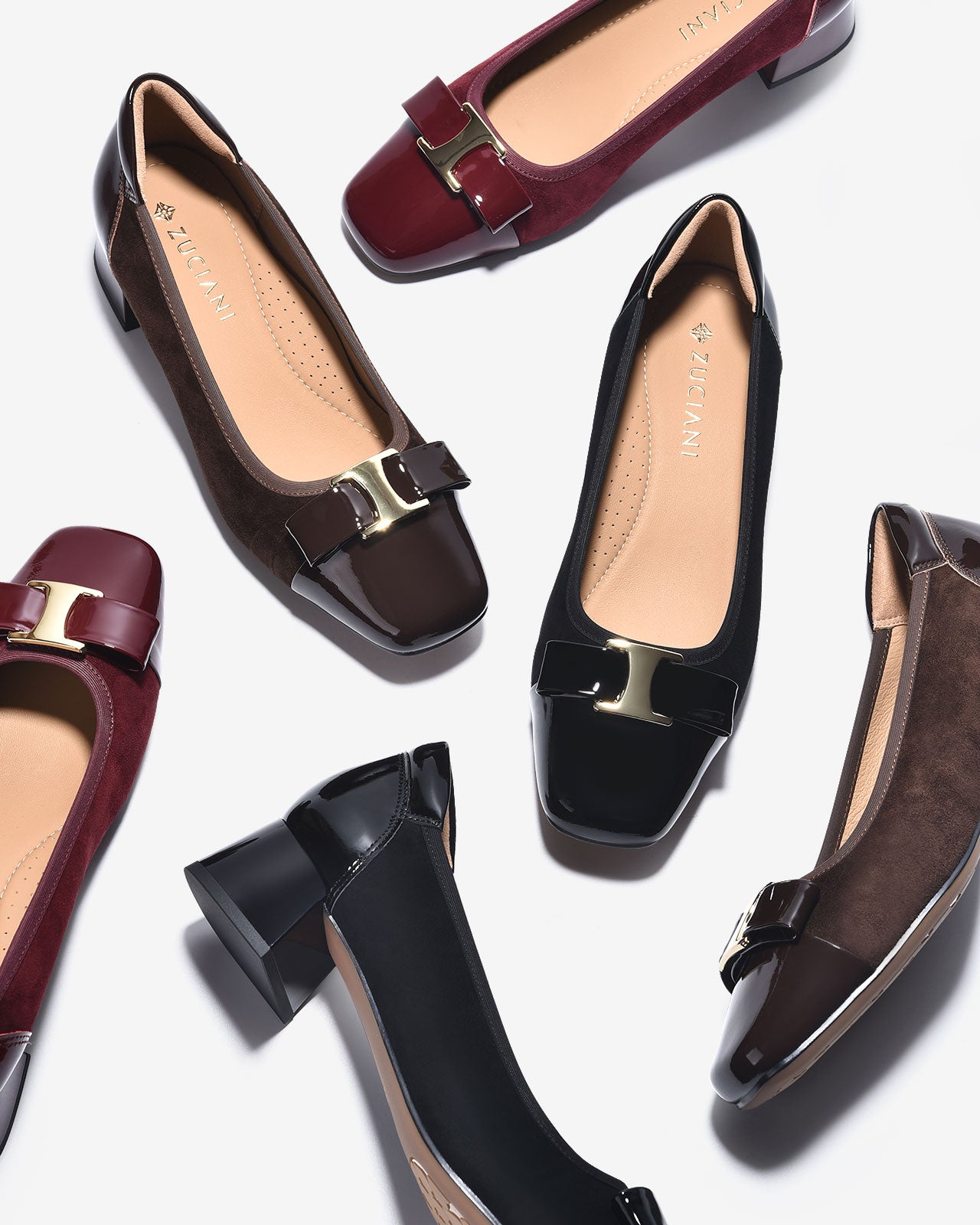 Giày Cao Gót Zuciani Phối Da Bóng Sang Trọng-GCL21-Đen Color1