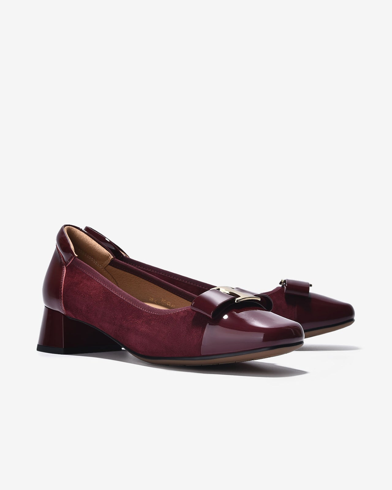 Giày Cao Gót Zuciani Phối Da Bóng Sang Trọng-GCL21-Đỏ Color2