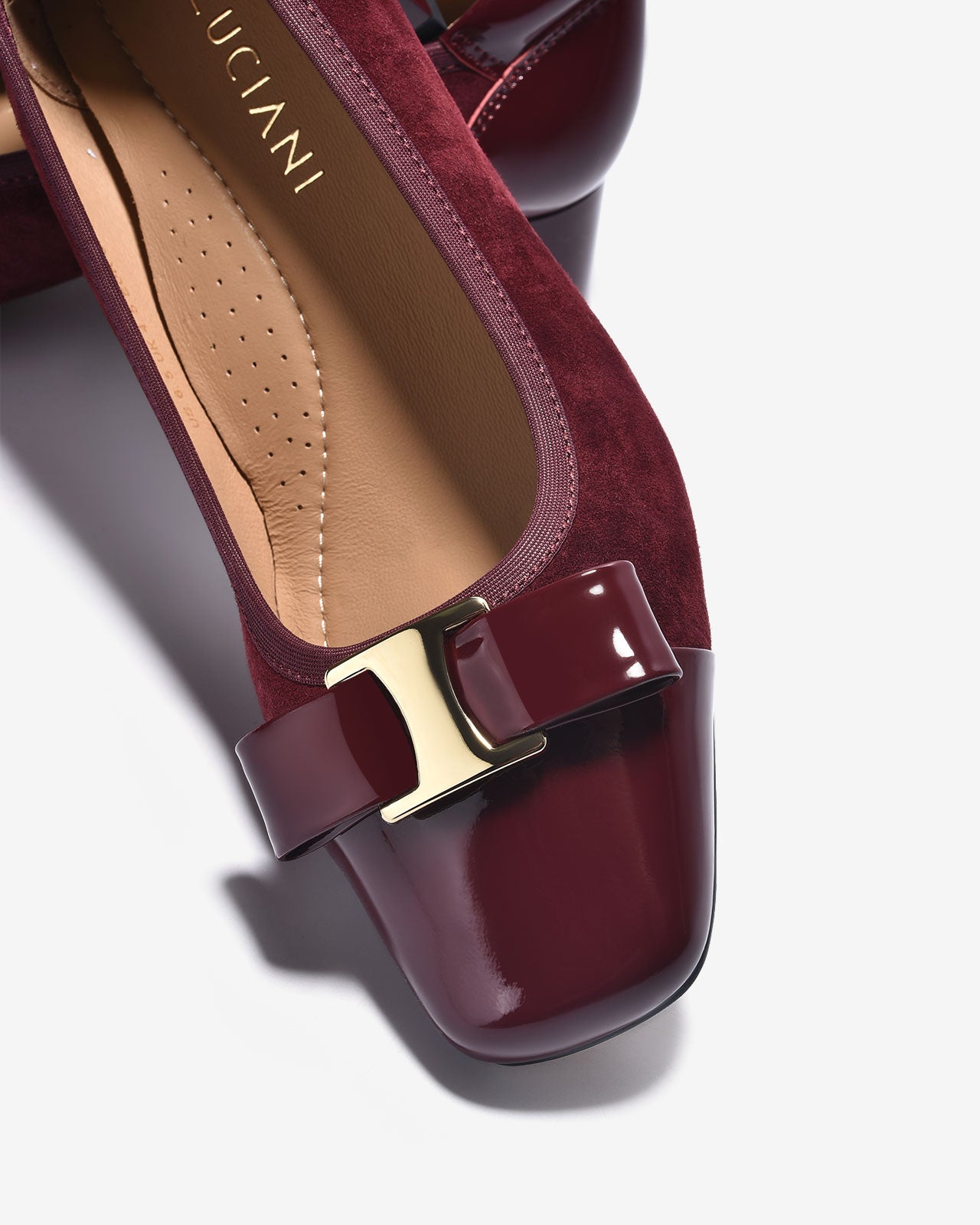 Giày Cao Gót Zuciani Phối Da Bóng Sang Trọng-GCL21-Đỏ Color2