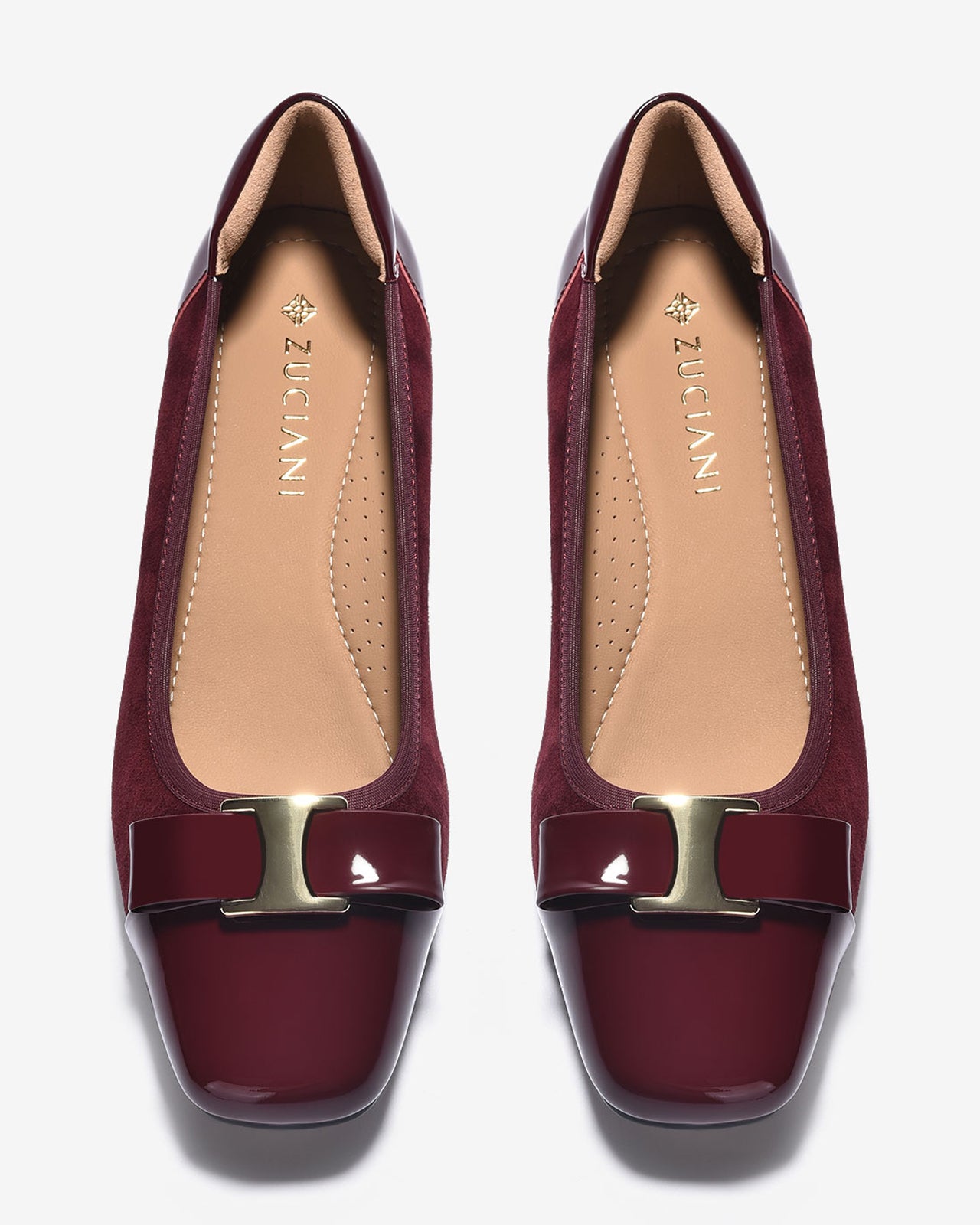 Giày Cao Gót Zuciani Phối Da Bóng Sang Trọng-GCL21-Đỏ Color1