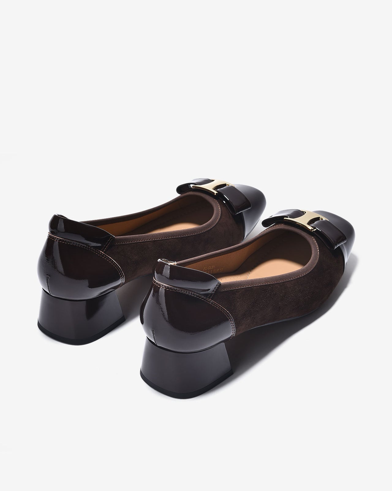 Giày Cao Gót Zuciani Phối Da Bóng Sang Trọng-GCL21-Nâu Color2