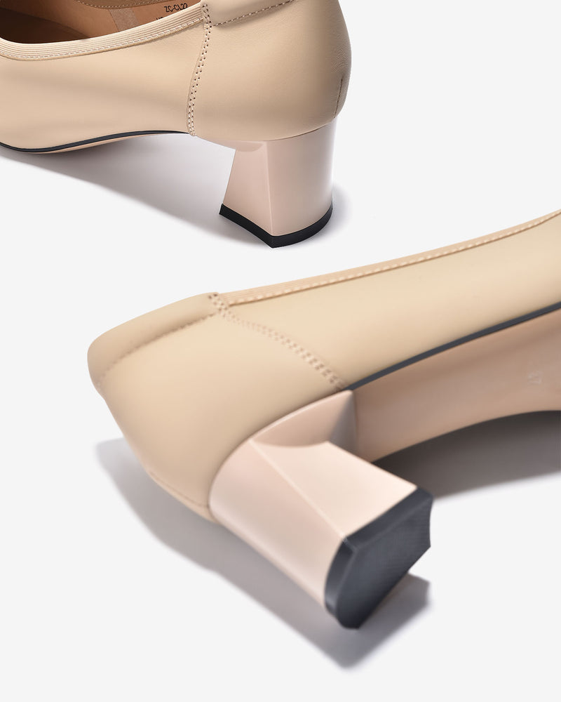 Giày Cao Gót Zuciani Họa Tiết Cách Điệu-GCL22-Kem Color2