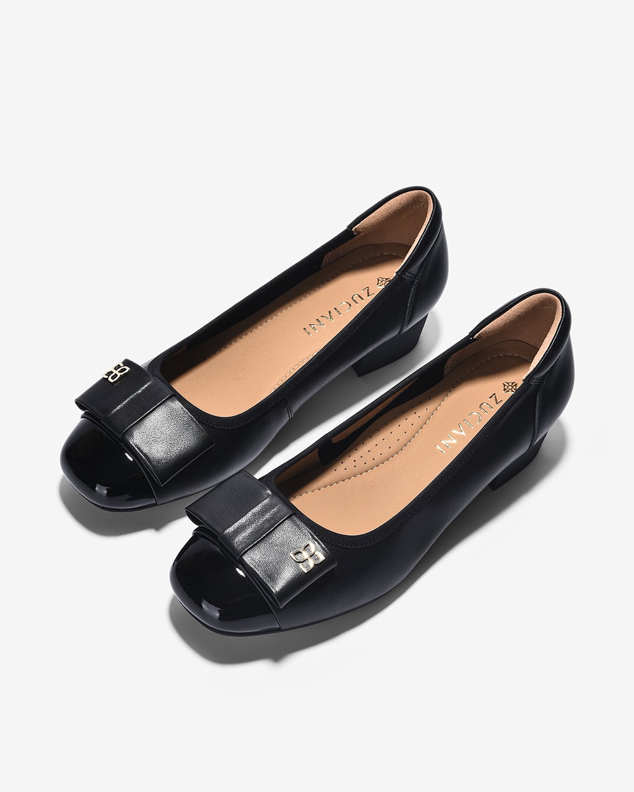 Giày Cao Gót Zuciani Nơ Đính Hoa 4 Lá-GCL23-Đen Color1